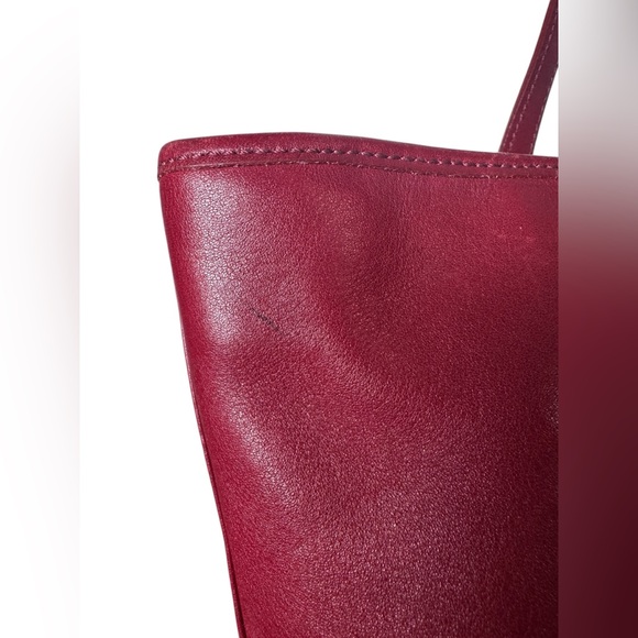 Vintage COACH 9846 Shoulder Bag Red Leather Small Legacy Hampton Tote 90s - Picture 7 of 16